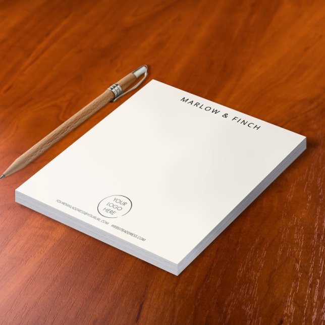 Bloc-note Logo Crème d'Ivoire, Nom de l'entreprise et Coordo (Créateur téléchargé)