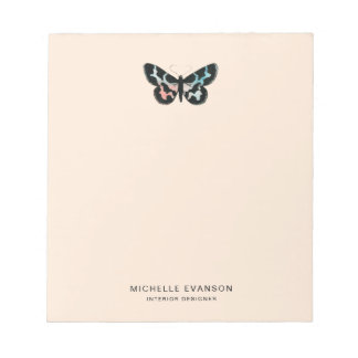 Bloc-note Logo d'aquarelle Papillon Pastel Peach