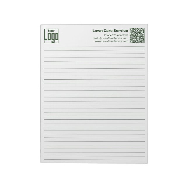 Bloc-note Logo de base QR-code Ligne verte Règle universitai (Tourné)