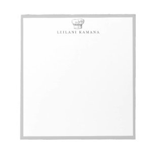 Bloc-note Logo de Casquette de Chef Cadre Argenté