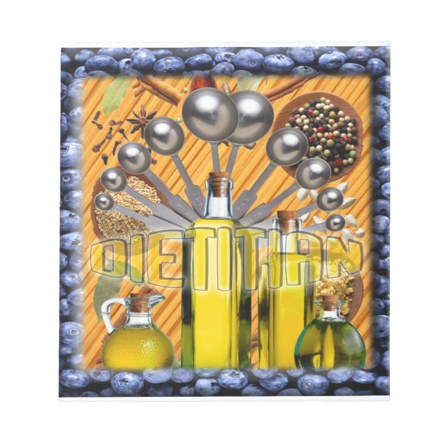 BLOC-NOTE LOGO DE COLLAGE DE NOURRITURE DE DIÉTÉTICIEN (Devant)