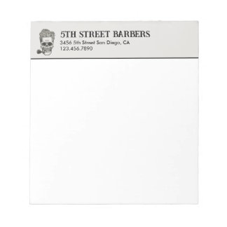 Bloc-note Logo de crâne en barbier vintage personnalisable