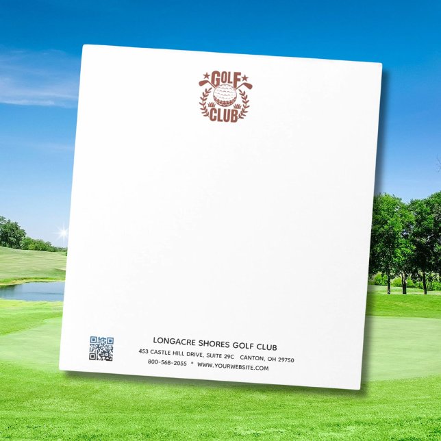 Bloc-note Logo de golf et code QR non ligné (Créateur téléchargé)