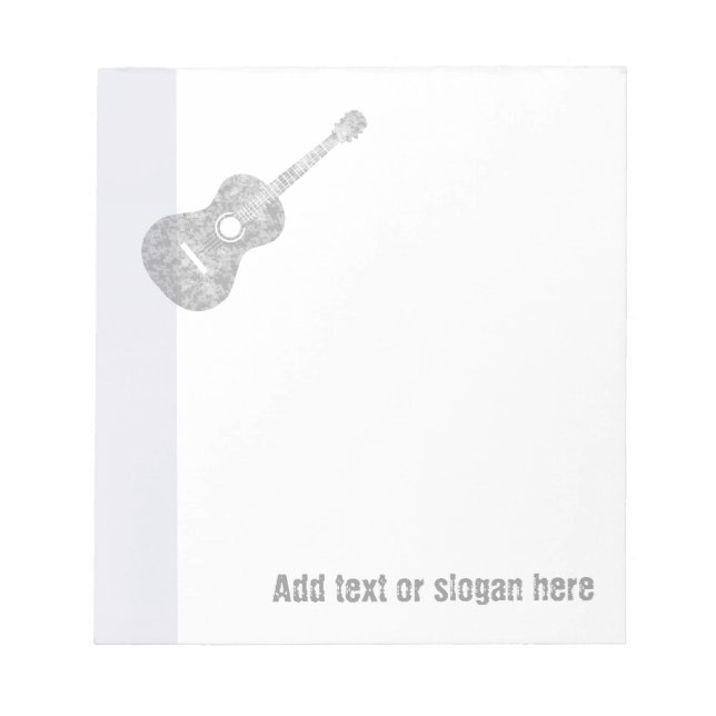 Bloc-note Logo de guitare et Slogan (Devant)