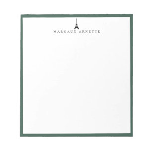 Bloc-note Logo de la Tour Eiffel Cadre Vert