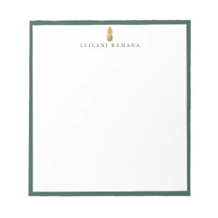 Bloc-note Logo de l'ananas doré Cadre vert