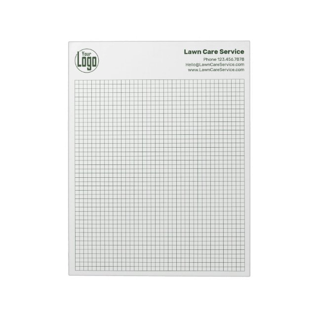 Bloc-note Logo de l'entreprise Calcpad Graphique Grille Vert (Tourné)