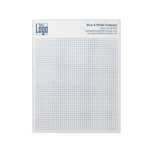 Bloc-note Logo de l'entreprise Calcpad Grille Bleue Graphiqu