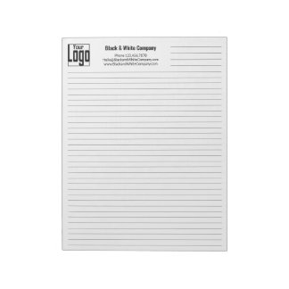 Bloc-note Logo de l'entreprise Contact Ligne noire Règle uni