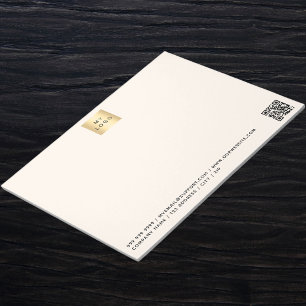 Bloc-note Logo de l'entreprise de code QR crème beige