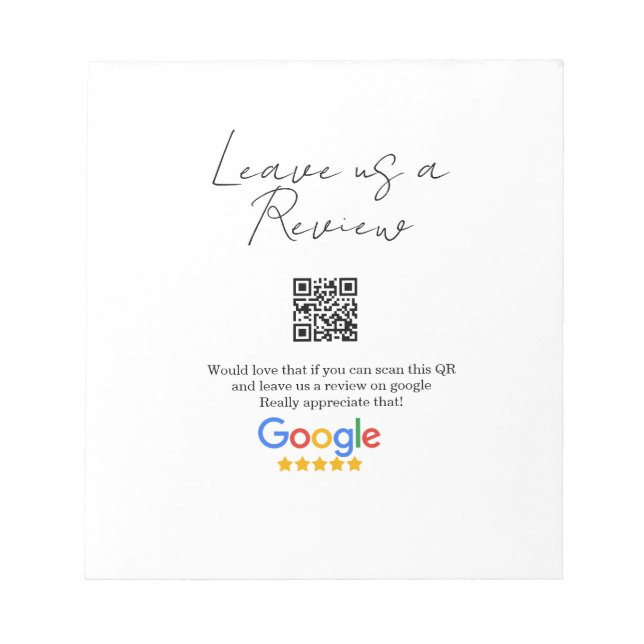 Bloc-note logo de l'entreprise de révision Google Scan QR re (Devant)