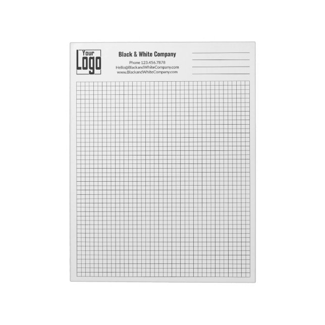 Bloc-note Logo de l'entreprise Grille noire Graphique (Tourné)