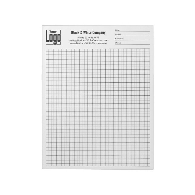 Bloc-note Logo de l'entreprise Grille noire Identifiant de p (Tourné)