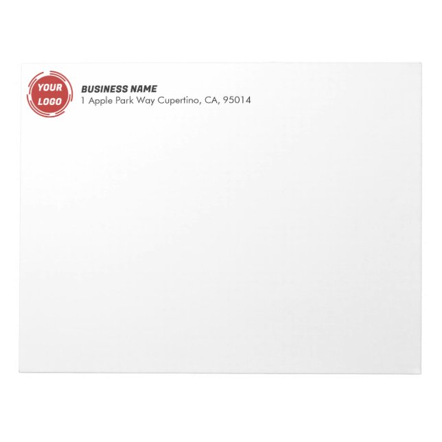 Bloc-note Logo de l'entreprise PERSONNALISÉ 11 pouces x 8,5  (Devant)