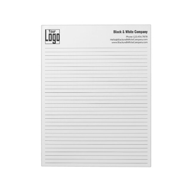 Bloc-note Logo de l'entreprise Traits noirs Règle universita (Tourné)
