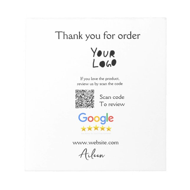 Bloc-note logo de site web d'entreprise de critique Google s (Devant)