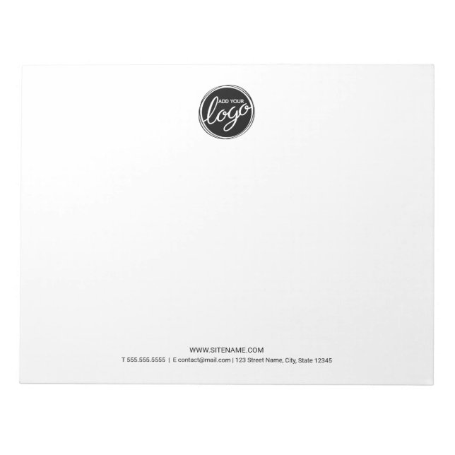 Bloc-note Logo d'entreprise personnalisé avec texte personna (Devant)