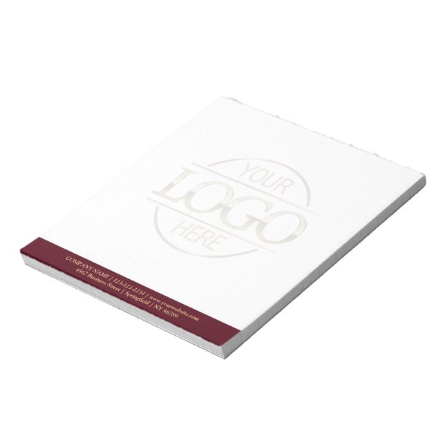 Bloc-note Logo d'entreprise personnalisé Fond uni Moderne Si (Tourné)