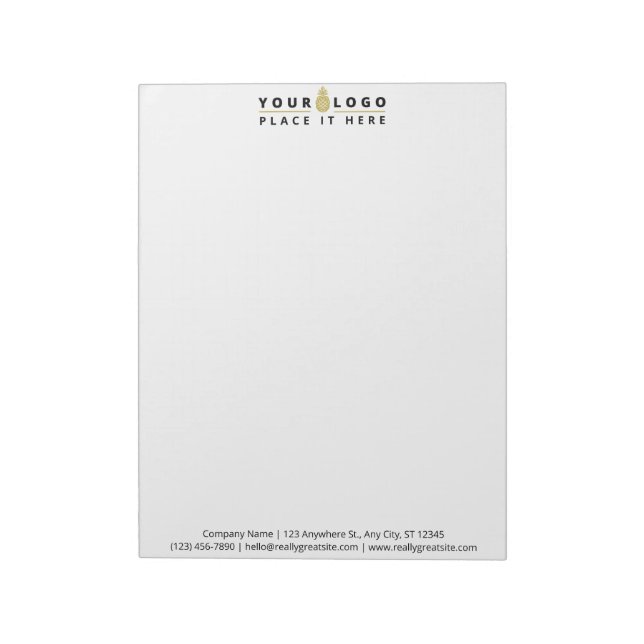 Bloc-note Logo d'entreprise personnalisé simple (Tourné)