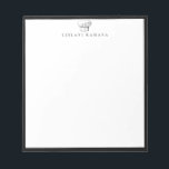 Bloc-note Logo du chef Casquette Cadre noir<br><div class="desc">Vintage dessin du logo du chef casquette avec cadre noir,  personnalisé avec nom,  bloc-notes. Le style et la couleur de la police de texte peuvent être customisés.</div>