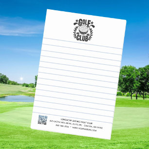 Bloc-note Logo du club de golf et code QR lié