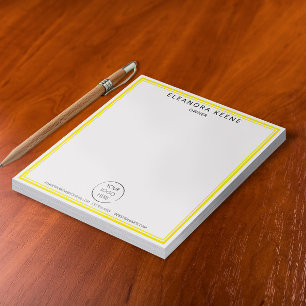 Bloc-note Logo Jaune, Nom, et Informations de Contact Entrep