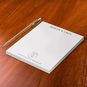 Bloc-note Logo minimaliste, nom de l'entreprise et coordonné