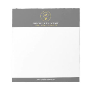 Bloc-note LOGO MONOGRAMME AMPoule pour ÉLECTRICIENS