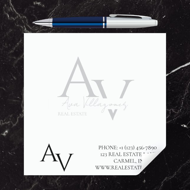 Bloc-note Logo Monogramme Personnalisé Professionnel (Create a custom, monogram logo for you real estate or other professional business.)