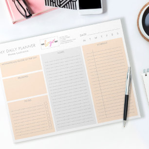 Bloc-note Logo Pastel Orange Moderne et sans date Planificat