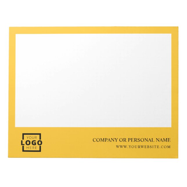 Bloc-note Logo personnalisé Entreprise Marque Cadeau Jaune (Devant)