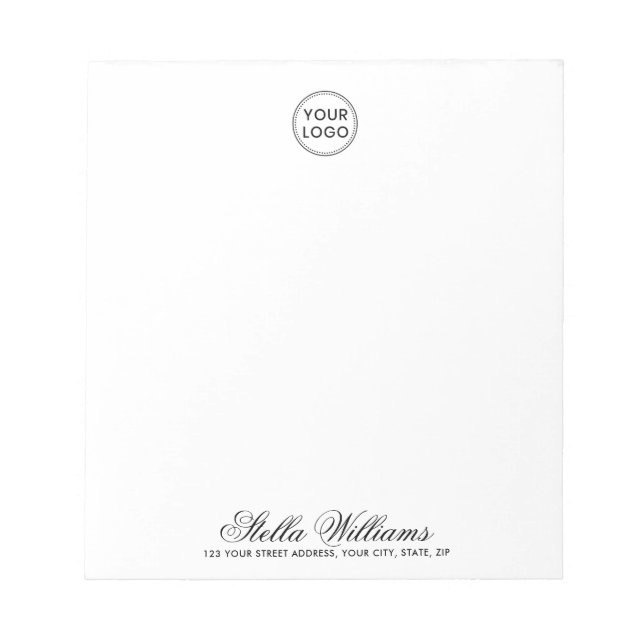 Bloc-note Logo personnalisé et nom de texte adresse de la so (Devant)