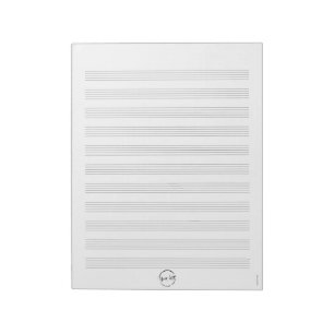 Bloc-note Logo personnalisé Feuille de musique blanche Bloc-