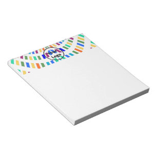 Bloc-note Logo personnalisé rectangles ondulés et colorés su