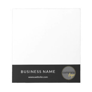 BLOC-NOTE LOGO PROFESSIONNEL D'ENTREPRISE SUR NOIR