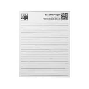 Bloc-note Logo QR-code de base Ligne noire Règle universitai