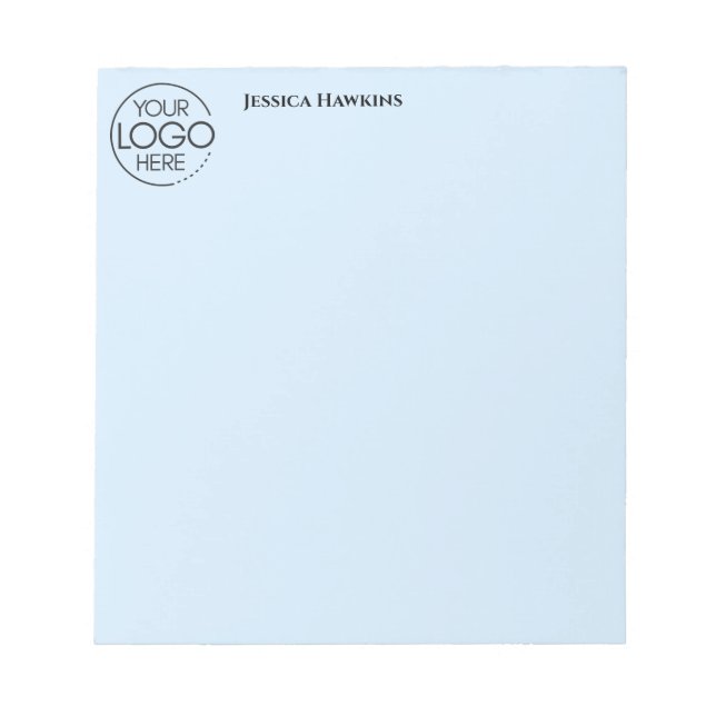 Bloc-note Logo simple de papeterie personnelle Bleu (Devant)