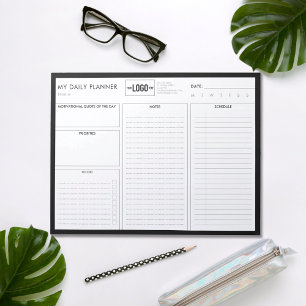 Bloc-note Logo Simple Noir Basique Planner Quotidien Non Mis