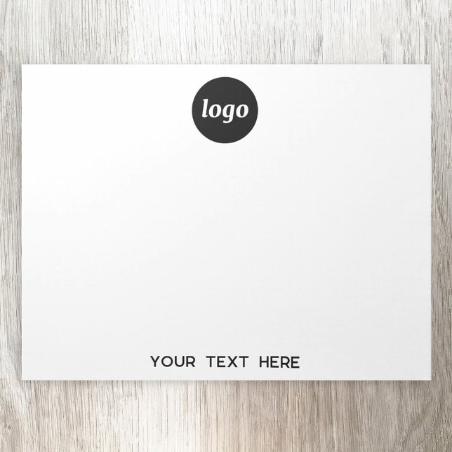 Bloc-note Logo simple Texte commercial promotionnel (Simple logo with custom text business branding promotional notepad)