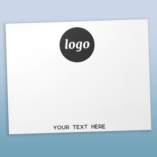 Bloc-note Logo simple Texte commercial promotionnel (Simple logo with custom text promotional business notepad)