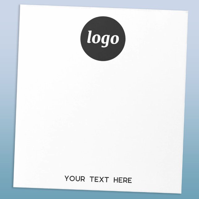 Bloc-note Logo simple Texte commercial promotionnel (Logo and custom text business promotional notepad)