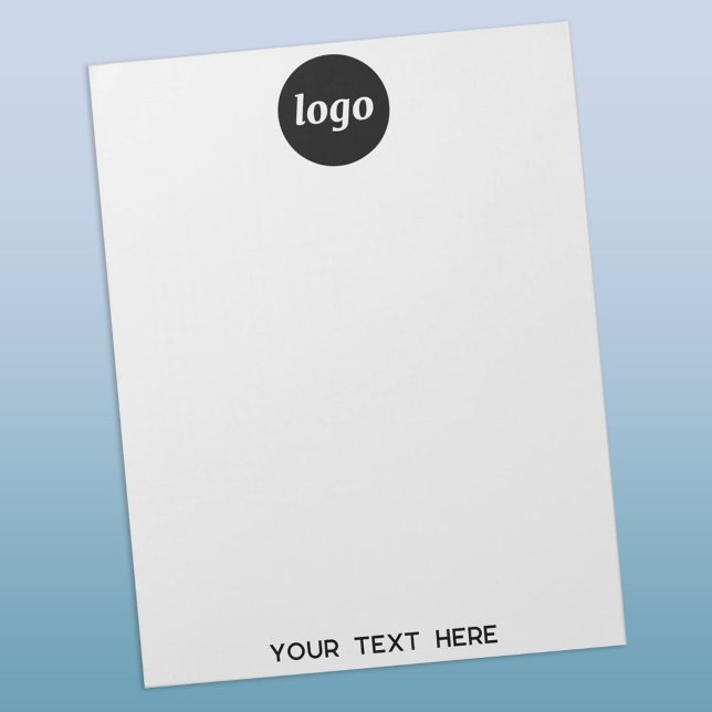 Bloc-note Logo simple Texte commercial promotionnel (Simple logo with custom text business branding promotional notepad)