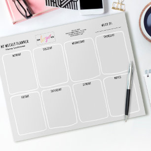 Bloc-note Logo Simples Tear Away Light Grey Weekly Planner