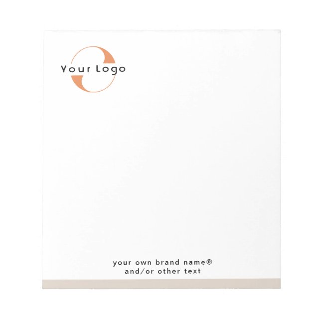Bloc-note Logo sur White & Tan, Black Text Company Business  (Devant)