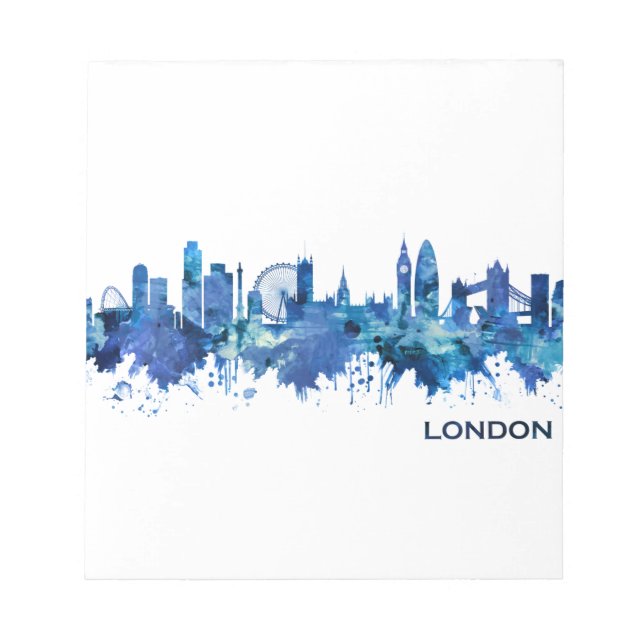 Bloc-note Londres Angleterre Skyline Blue (Devant)