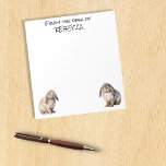 Bloc-note Lop Bunnies du bureau de personnalisation<br><div class="desc">Ce design a été créé par art numérique et peut être personnalisé dans la zone fournie par le changement de la photo et/ou du texte. Vous pouvez également le customiser en choisissant l'option cliquer pour customiser une autre option et supprimer ou modifier la couleur de l'arrière - plan, ajouter du...</div>