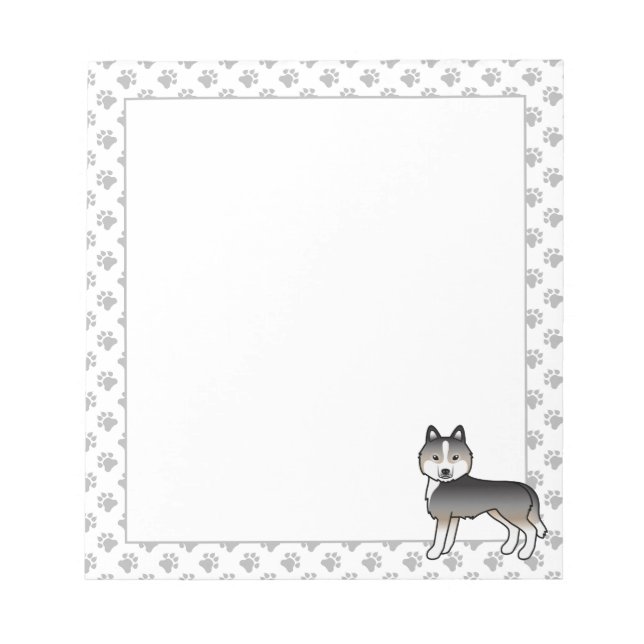 Bloc-note Louveteau gris clair Husky sibérien Chien de dessi (Devant)