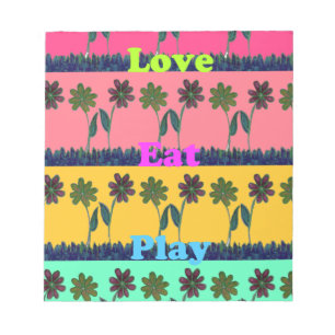 Bloc-note Love Eat Play Art Print