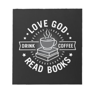 Bloc-note Love God Drink Coffee Lire les livres Amateurs Vin
