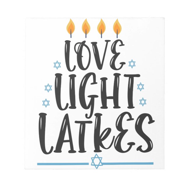 Bloc-note Love Light Latkes Funny Hanoukka Jewish Holiday (Devant)